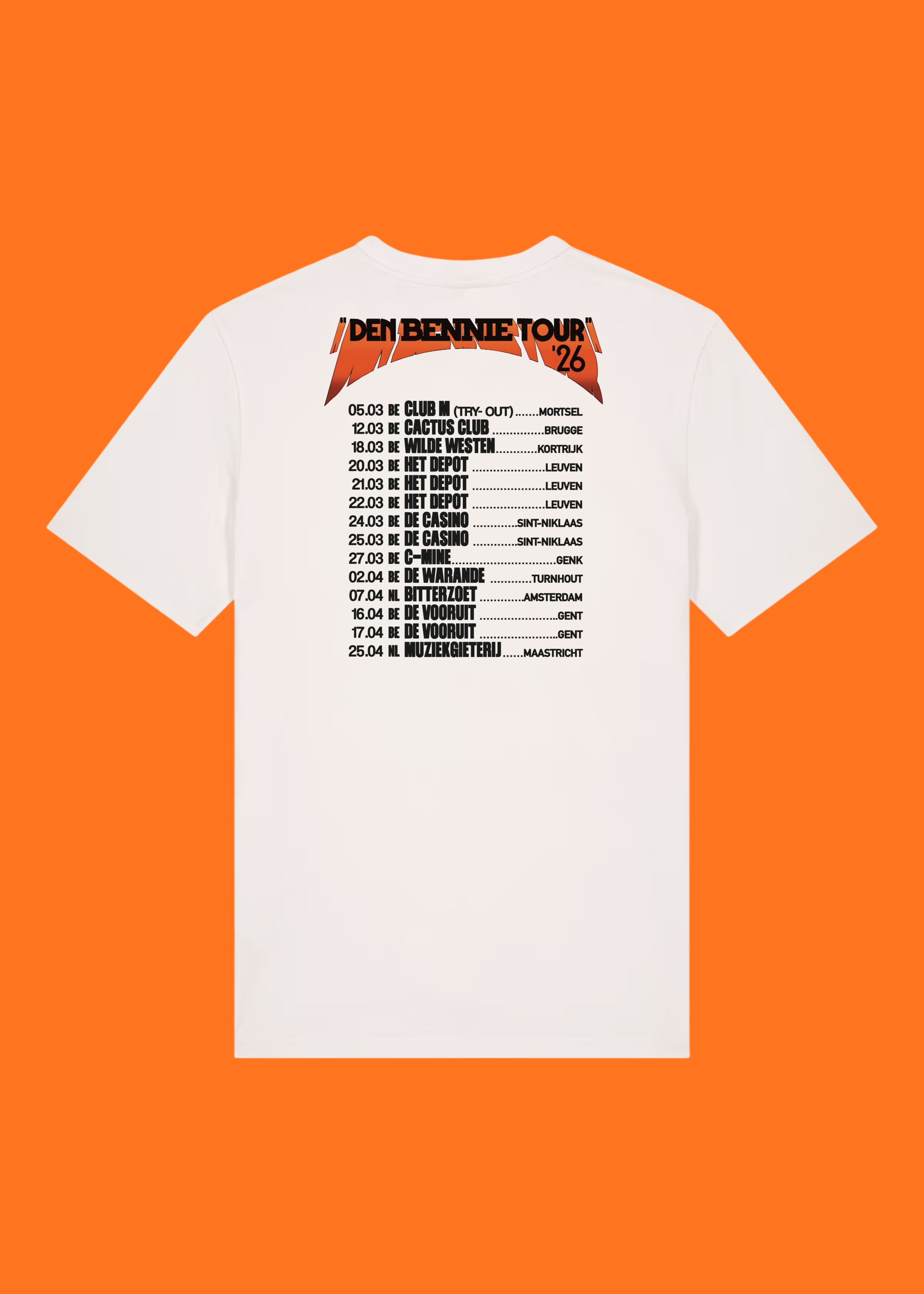 T-shirt "Den Bennie Tour" gebroken wit