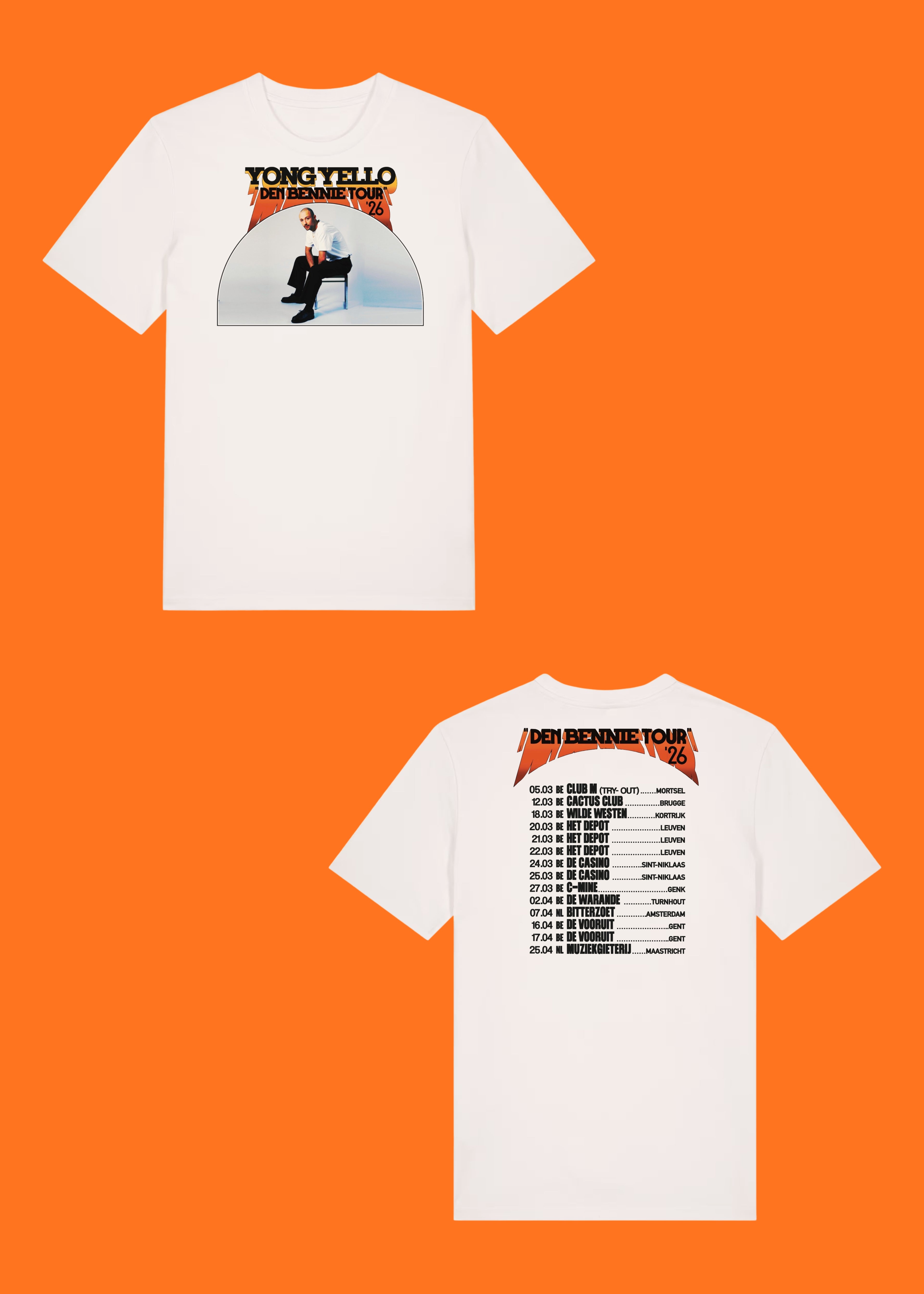 T-shirt "Den Bennie Tour" gebroken wit